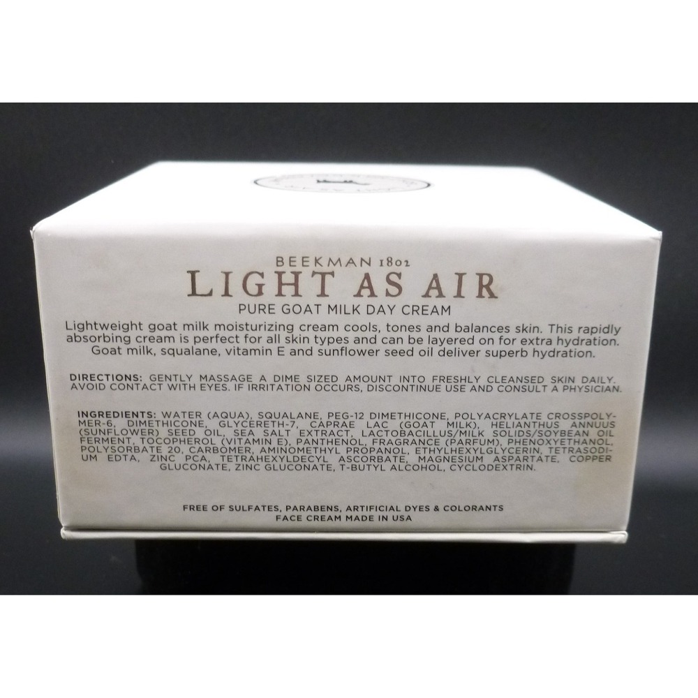 Beekman 1802 ~ Light As Air ~ Pure Goat Milk Day Cream 1oz / 30ml ~ Face Cream - Picture 3 of 5
